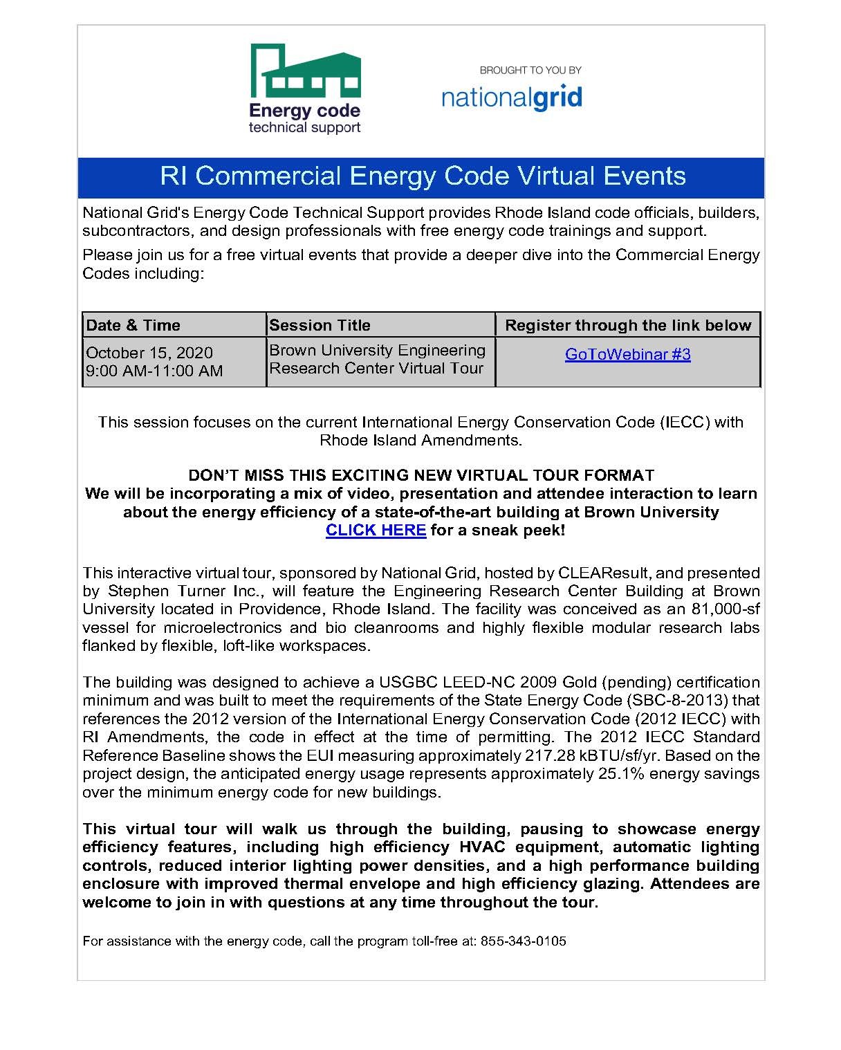 RI COMMERCIAL ENERGY CODE VIRTUAL EVENTS